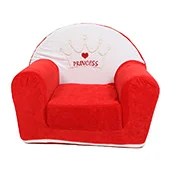 Fotelja za decu na razvlačenje Princess crveno-bela