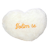 Plišano jastuče srce Volim te 76x63cm - belo