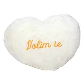 Plišano jastuče srce Volim te 76x63cm - belo