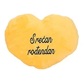 Plišano jastuče srce 76x63cm - žuto