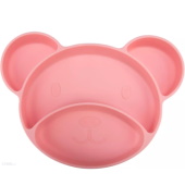 Canpol silikonski tanjir sa pregradama bear pink