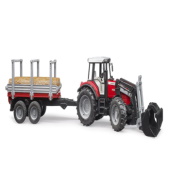 Bruder traktor MF sa prikolicom i drvima 020460