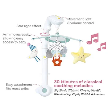 Taf Toys muzička vrteška sa projektorom Mini Moon 114079-2 Taf Toys muzička vrteška sa projektorom Mini Moon 114079-2